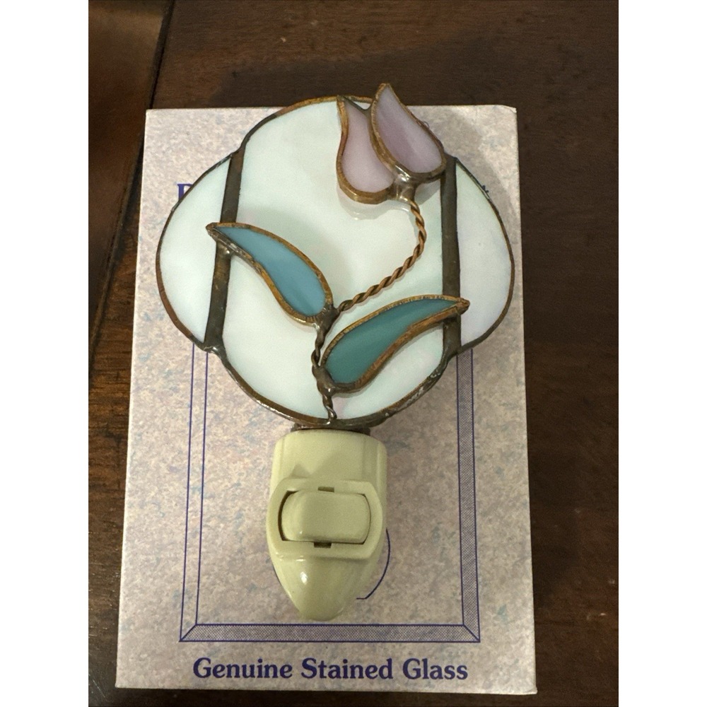 1991 Gallery Nightlight Stained Glass Marshall Fields Tag